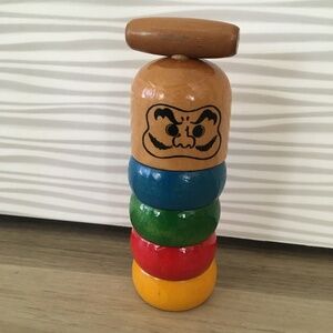 Daruma Drop Japanese Wood Toy - 4" Traditional Crafts - 6 piece